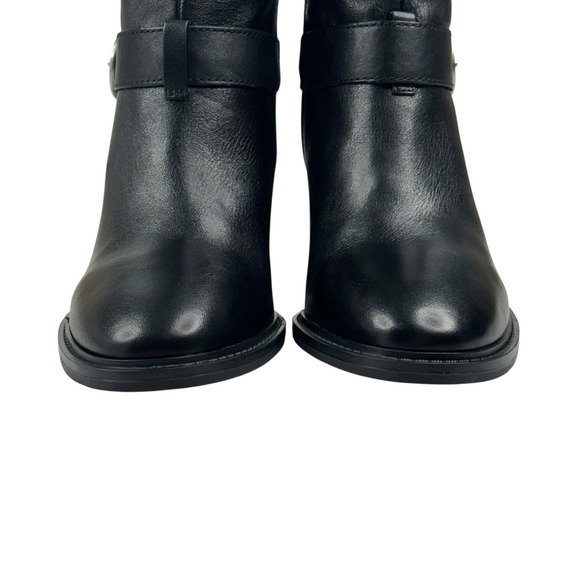 Lucky Brand Achelle Buckled Black Leather Moto Booties Womens Size 9.5M New - Picture 3 of 13